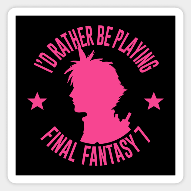 I'd Rather be Playing Final Fantasy VII Sticker by mathikacina